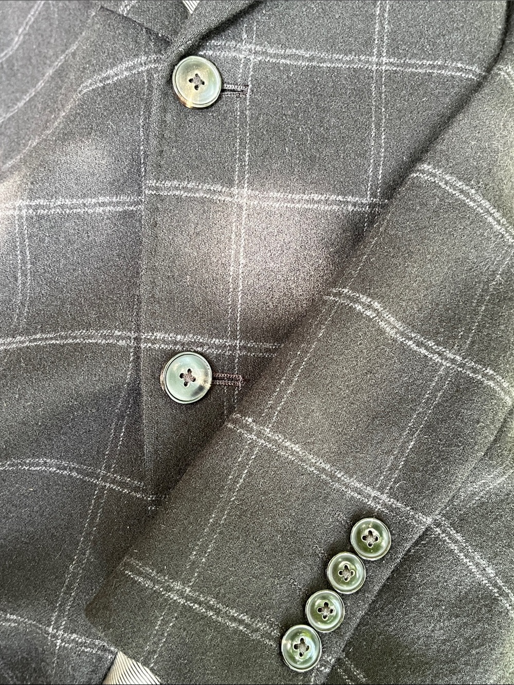 Armani Collezioni Charcoal Gray Windowpane Sport Coat Blazer - Picture 6 of 8